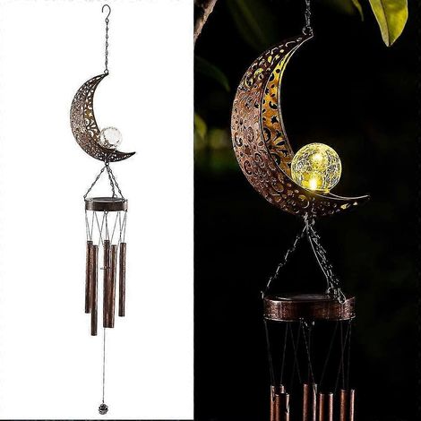 Carillon éolien solaire à LED pour usage extérieur, étanche, à suspendre, décoration de jardin (1/5)