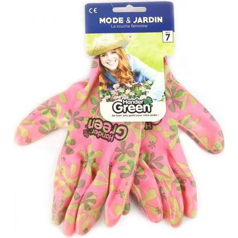 Gants imprimés féminin. Travaux jardin. Taille 7. HanderGreen® (1/5)