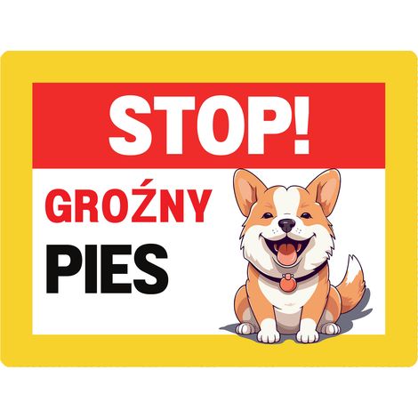 Plaque « Corgi dangereux » - 20 x 28 cm
