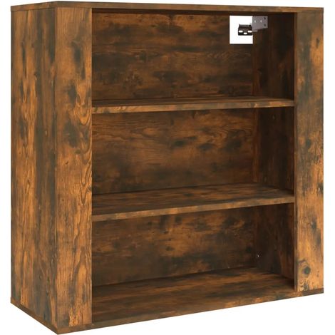 Armadio da parete 80 x 33 x 80 cm grande spazio di archiviazione decorazione moderna in legno ingegnerizzato rovere fumo 020048285