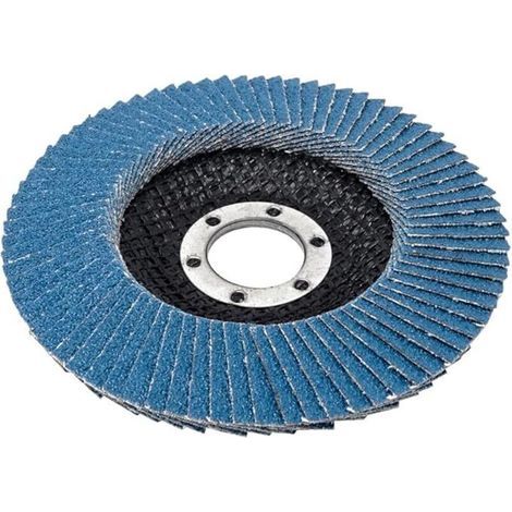 Compartiment à disques │ Bleu │ 10 pièces │ Ø 125 mm │ Alésage 22 mm │ 40/60/80/120 grains │ Acier inoxydable │ Disque de ponçage │ Disque à lamelles │ Disque de polissage │ - (40 grains)