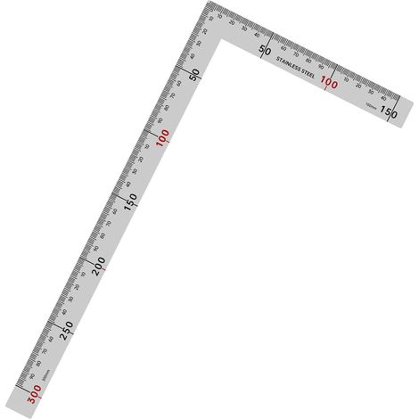 Regla angular en forma de L de acero inoxidable - Regla angular de 90 grados - Regla angular recta - Marco cuadrado de carpintero - Regla cuadrada - Para trabajos de carpintería - Herramienta de medic (1/5)
