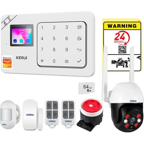 Sistema di allarme, controllo wireless, compatibilità con assistente vocale, kit di allarme da 3 pezzi, spina EU-h (1/2)