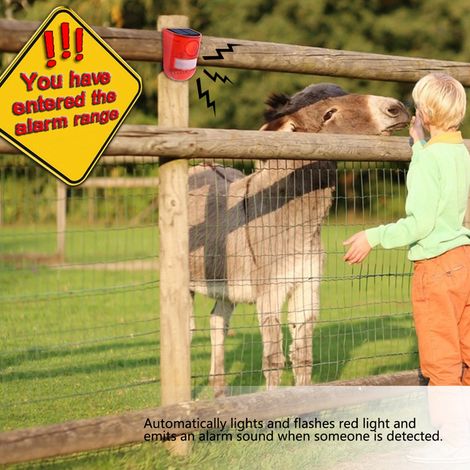 N911 Solar-Alarmlampe, Solar-Diebstahlschutzlampe für landwirtschaftliche Betriebe, solarbetriebene akustische und optische Alarmlampe mit Personenerkennung. (1/5)