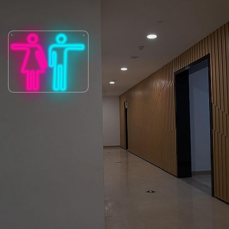 Lumières néon LED décoratives pour salle de bain, alimentées par USB, avec plaque arrière, adaptées à la décoration murale de la salle de bain et de la chambre. (1/5)