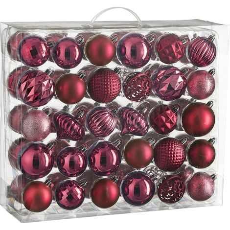 Mica Decorations Ensemble de boules de Noël Fuchsia H7xl7xL7cm (1/3)
