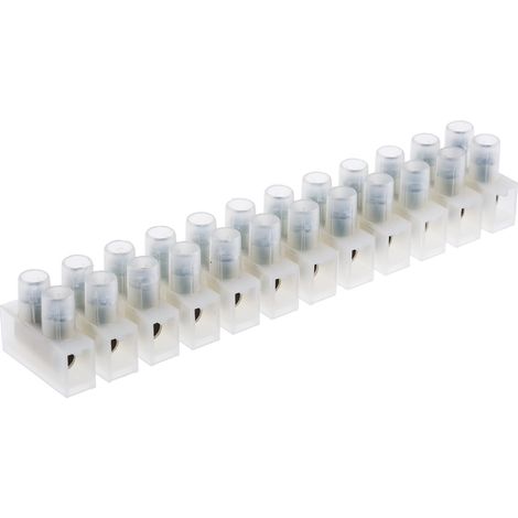 Bornier de raccordement RS PRO, 12 pôles , A visser, 1.5mm², 17.5A ( Prix pour Paquet de 5 )