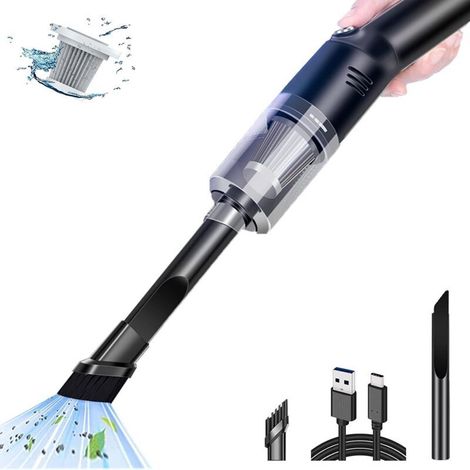 Aspirateur portable sans fil pour voiture et bureau – 4500 Pa, léger (400 g), puissant, idéal pour clavier, animaux et petits espaces (1/5)