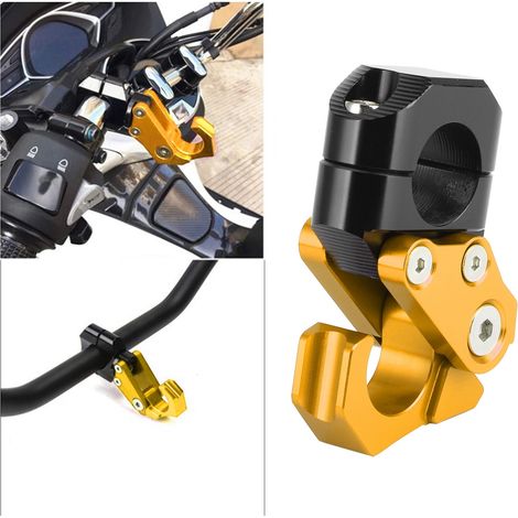 Crochets pliables pour guidon de moto et crochets pour casque, universels 22 mm, adaptés aux marques Yamaha, Kawasaki, Honda et Suzuki (doré). (1/5)