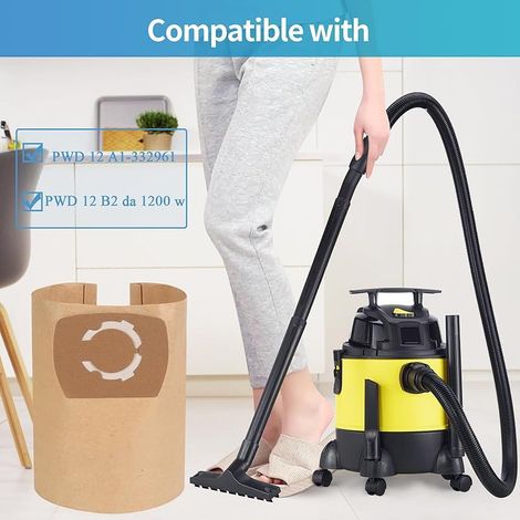 5-teiliger Staubsaugerbeutel für Parkside PWD 12 A1 PWD 12 A1-332961-1907 Ersatzbeutel für Parkside bei Lidl PWD 12 B2 Da 1200 w (5 Stück) (1/5)
