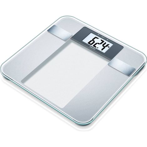 Beurer BG 13 Bilancia Diagnostica Pesapersone 150 Kg 10 Utenti BMI Massa Grassa Acqua Display LCD colore Argento (1/5)