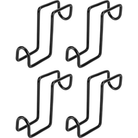 Gancio fisso in 4 pezzi, staffa resistente, gancio per secchio in metallo, accessorio staffa per appendere, gancio a chiodo in acciaio inox, gancio, portale (nero) (1/5)