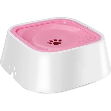 Gamelle pour animaux - Gamelle flottante 1,5 L - Anti-débordement - ABS et PP non toxiques - Pour boire à son rythme - Chats et chiens-Rose (1/5)