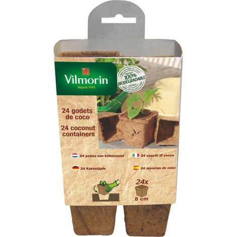 24 godets coco carrés 8 cm Vilmorin