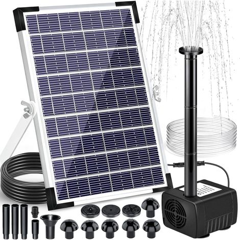 5W Fontaine Solaire,Pompe à Eau Solaire ExtéRieure avec 8 Buses,Pompe de Bassin Solaire avec Tuyau de 1,5 M,Solaire Flottant Fontaine pour Bain d'oiseaux,éTang, Piscine,Jardin