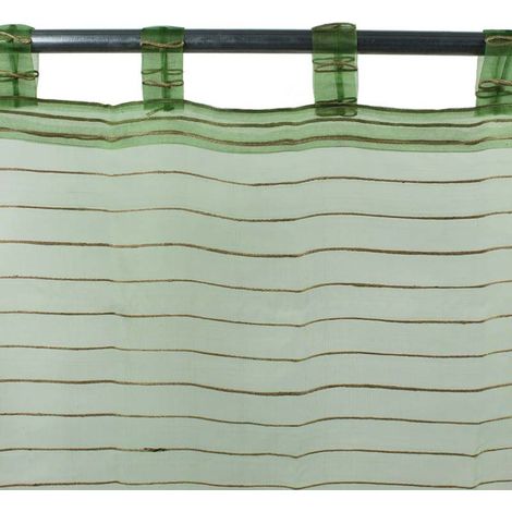 SHAM - Voilage effet soie à pattes vert 110x250 (1/3)