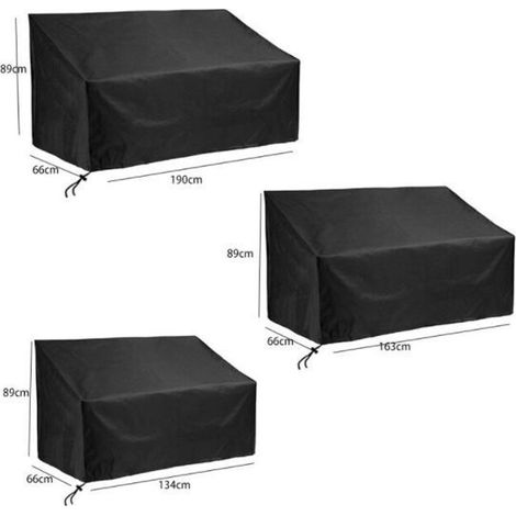 Housse de Banc de Jardin Imperméable 3 Places, Protection Anti-UV (162x66x89cm) (1/3)