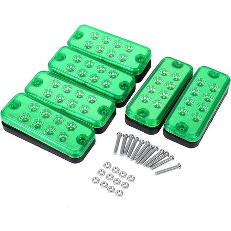 Seitliche Positionsleuchten, 6 Stück 8 LED-Positionsleuchten für LKW-Anhänger (Grün).