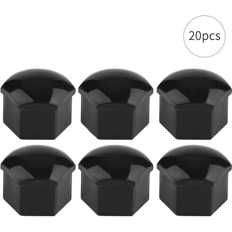 20 caches de protection anti-vol pour écrous de moyeu auto 21 mm noirs en nylon PA66 (1/5)