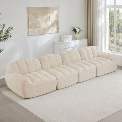 Canapé modulaire - SOGEU - forme coquillage - 4 places - mousse 32D - assise profonde (1/5)