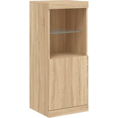 Credenza buffet cassettiera mobile contenitore organizer cucina soggiorno soggiorno con luci a LED sonoma 41 x 37 x 100 cm marrone 020029959