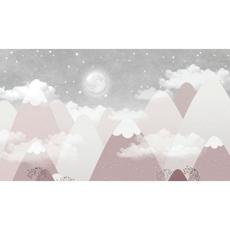 Papier peint panoramique Enfants - Montagnes Lune - 130 cm x 75 cm (1/2)