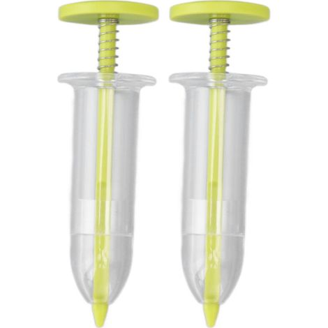 2 pièces Mini distributeur de graines de semis semoir petit épandeur de graines réglable à main planteur de graines semis semoir outil de jardinage jaune (1/5)