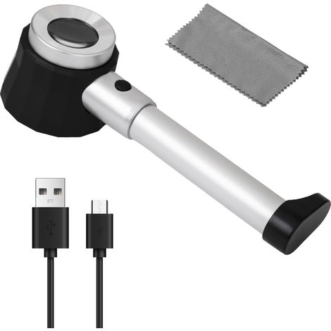 Loupe de Poche Compte Fil 10x 30x Loupe avec échelle de lumière LED loupe Compte Fil (1/5)