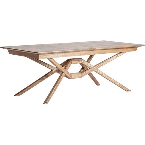 Table à rallonge contemporaine en frêne finition mate brun clair - Brun clair effet bois naturel (1/5)