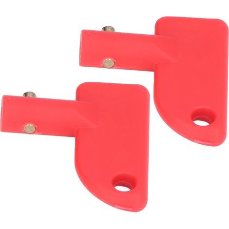 Lot de 2 clés de rechange mini interrupteur de batterie coupe-circuit isolating pour bateau voiture camion rouge ABS laiton 47x43mm (1/5)