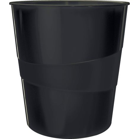 Lot de 6 corbeilles à papier en plastique Noir 15 l (1/5)