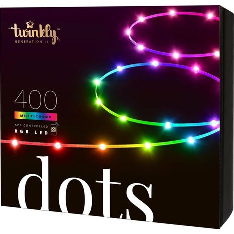 Twinkly Dots - Catena luminosa a 400 LED RGB, filo trasparente, spina tipo F (1/5)