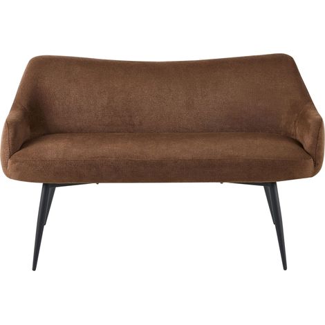 Canapé 2 Places en Tissu Pieds en Métal Banquette Marron Foncé Arendal (1/5)