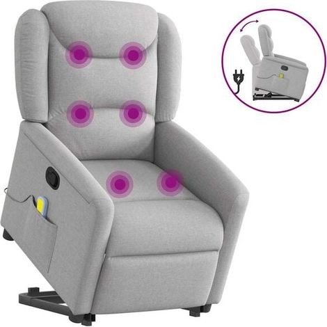 Chaise longue de massage en tissu gris anthracite – Relaxation ergonomique avec fonction vibration, réglage inclinable et appui-tête amovible (1/5)