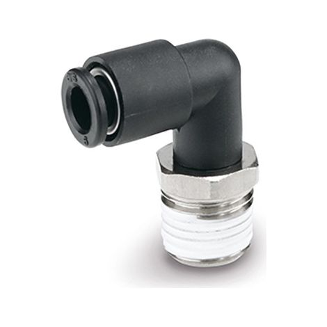 Raccord coudé SMC KQ vers R 1/8 Mâle Enfichable, 8 mm ( Prix pour Sachet de 10 )