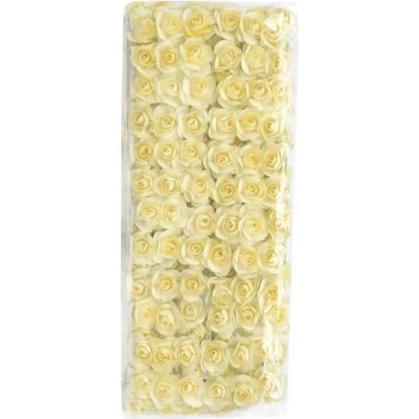 Fleurs artificielles - Orange - Mini Roses en Papier - 144 pièces - Décoration de mariage - Faites à la main (1/4)