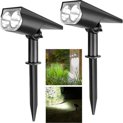 2er-Set leistungsstarke Lampe, Solar-Außenlampe 800 lm, Solar-Außenstrahler IP65 wasserdicht, leistungsstarker Solar-Außenstrahler, kaltweiß (1/5)
