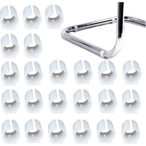 32pcs Patin Pied Chaise Tube Embout Tampon Capuchon Bouchon Protection Plancher Meuble Forme U en Plastique Chaise Casquettes,Chaise Jambe Caps Silicone Tube Pince (25mm,Blanc)