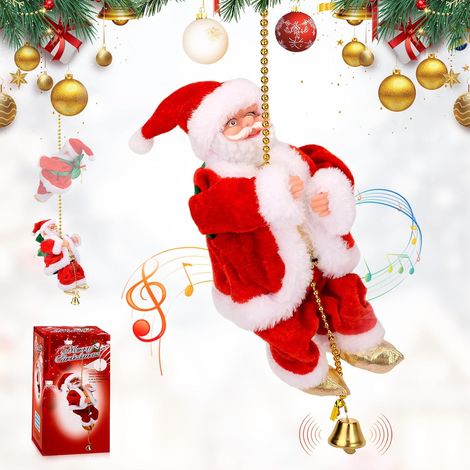 Este mágico Papá Noel trepador con música, decoración navideña animada, es perfecto para iluminar tus fiestas y asombrar a toda la familia. (1/4)