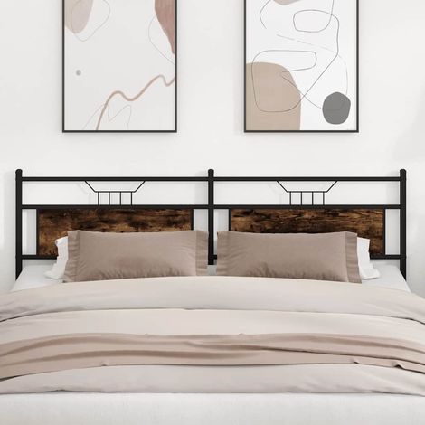 Tête de lit chêne fumé 193 cm bois d'ingénierie et acier vidaXL