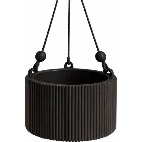Soporte colgante negro para flores, maceta de estilo bohemio escandinavo.