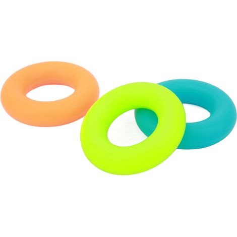 Poignée de renforcement musculaire 30lb 40lb 50lb en silicone - Entraîneur de préhension en forme de O - Vert Bleu Orange (1/5)