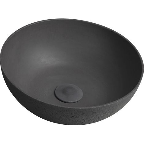 Vasque à poser FORMIGO en béton, diamètre 39 cm, anthracite mat (1/5)