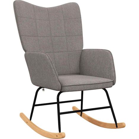 Maison Exclusive - Schaukelstuhl Taupe Stoff