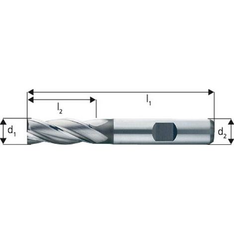Fragola Breve Cilindrica, Di Tipo N, In Acciaio Rapido Al 8% Di Cobalto, Senza Rivestimento, Ø D1 - K10 22.0 Mm Lungo. L1 Totale 104 Millimetri