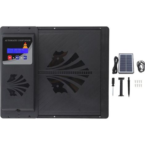 Automatischer, solarbetriebener Hühnerstalltüröffner – Programmierbarer Timer – 3 Leistungsmodi – Robustes Kunststoffmaterial (1/5)