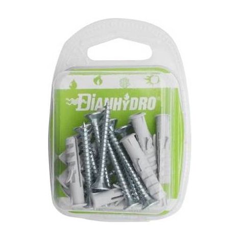10 PIÈCES DE CHEVILLES  AVEC VIS BLISTER Dimensions : 10 pièces x diamètre 8