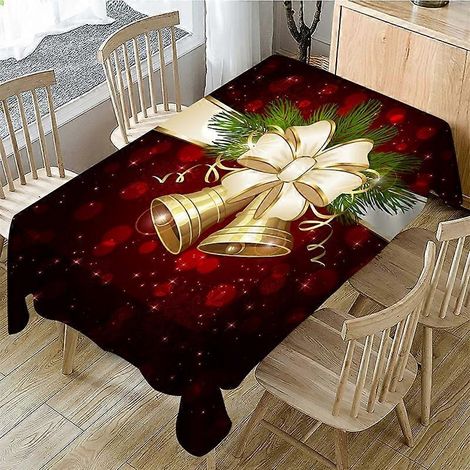 Nappe rectangulaire décorative pour table basse ou salle à manger, idéale pour Noël. Dimensions : 140 x 180 cm. (1/4)