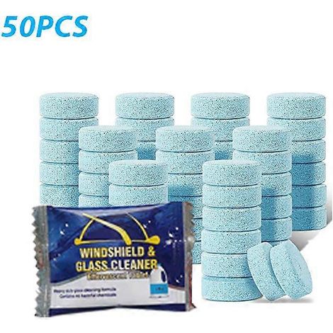 Pastilles de lave-glace pour voiture, nettoyant solide pour vitres, facile à utiliser pour la plupart des voitures, SUV et camions, nettoyant pour vitres et miroirs de cuisine, 50 pastilles (1/5)