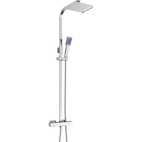 Regenduschkopf, quadratisches Design, einstellbares Thermostatsystem, hellsilber (1/2)